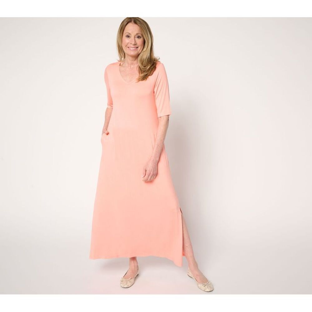 Belle by Kim Gravel Women's Petite Dress 5XP Rayon Spandex Elbow Pink A683742